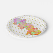 蘭カリブの蘭、熱帯水色の花 ペーパープレート (アングル)