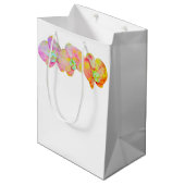 蘭カリブの蘭、熱帯水色の花 ミディアムペーパーバッグ (正面アングル)