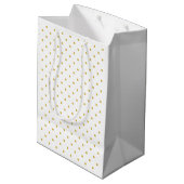 蘭カリブの蘭、熱帯水色の花 ミディアムペーパーバッグ (裏面アングル)