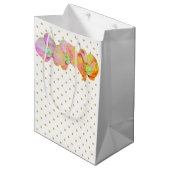 蘭カリブの蘭、熱帯水色の花 ミディアムペーパーバッグ (正面アングル)