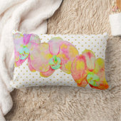 蘭カリブの蘭、熱帯水色の花 ランバークッション (ブランケット)