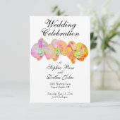 蘭カリブの蘭、熱帯水色の花 招待状 (スタンド正面)