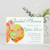 蘭カリブの蘭、熱帯水色の花 招待状 (スタンド正面)