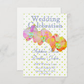 蘭カリブの蘭、熱帯水色の花 招待状 (正面/裏面)