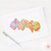 蘭カリブの蘭、熱帯水色の花 長方形シール (封筒)