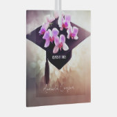 蘭スタイリッシュユニーク学卒業 ガラスオーナメント (正面右)