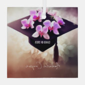 蘭スタイリッシュユニーク学卒業 ガラスオーナメント (裏面)