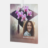 蘭スタイリッシュユニーク学卒業 ガラスオーナメント (正面左)