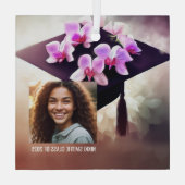 蘭スタイリッシュユニーク学卒業 ガラスオーナメント (裏面)