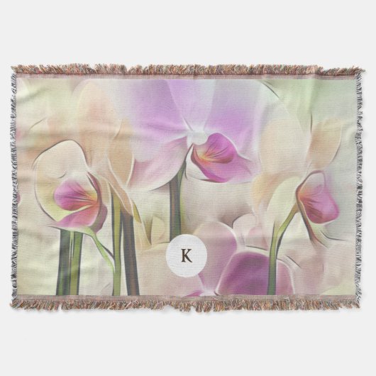 蘭スタイリッシュ蘭 | イニシャルの追加 スローブランケット (正面)