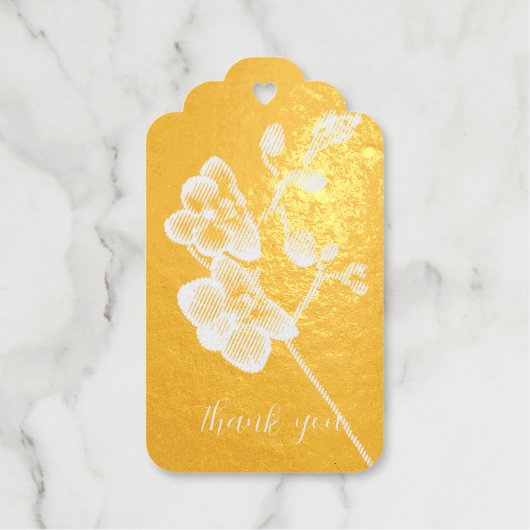 蘭ピンクの白い色の黒の穏淡い色のやかな紫 ギフトタグ (正面)