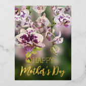 蘭フローラハッピーマザーズデイ実在金ゴールド 箔シーズンポストカード (正面)