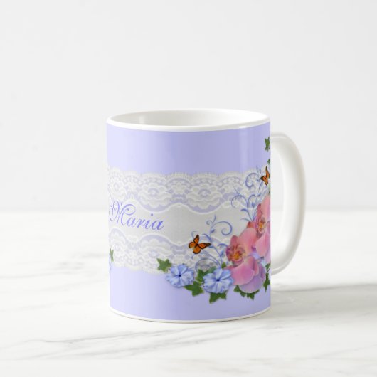 蘭フローラパーソナライズ化マグカップ コーヒーマグカップ (正面右)