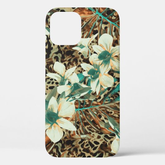 蘭フローラ水色シームレスイラストレーション Case-Mate iPhoneケース (裏面)