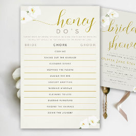 蘭ブライダルシャワーゲームハニードリストベージュ色シック チラシ