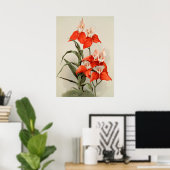 蘭ブルーミングフラワーヴィンテージ旧イラストレーション ポスター (ホームオフィス)