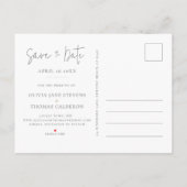 蘭モダン蘭婚約写真の保存日付 案内ポストカード (裏面)