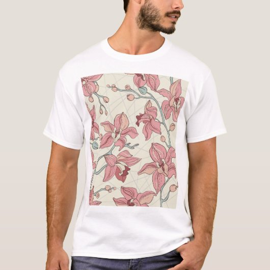 蘭ヴィンテージパターン:エレガント紙 Tシャツ (正面)