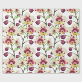 蘭及び花柄 ラッピングペーパー (フラット)