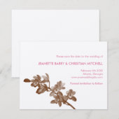 蘭好きピンクモダンの結婚式は日付を保存 セーブザデート (正面/裏面)