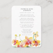 蘭悔やみや弔慰葬儀記念カード 名刺 (正面)