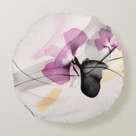 蘭抽象芸術パターンの背景 ラウンドクッション