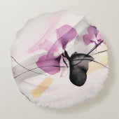 蘭抽象芸術パターンの背景 ラウンドクッション (裏面)