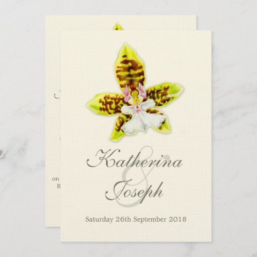 蘭結婚花の絵画招待 招待状 (正面/裏面)