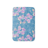 蘭絵を描水色 バスマット (正面縦)