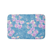 蘭絵を描水色 バスマット (正面)