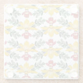 蘭美しい：フローラルパターンエレガンス。 ガラスコースター (裏面)