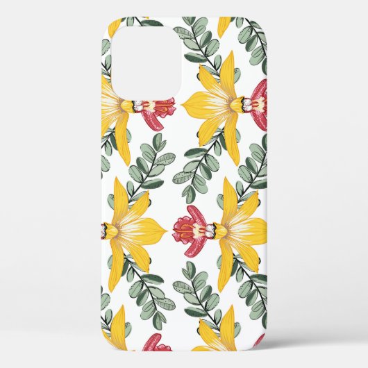 蘭美しい:フローラルパターンエレガンス。 Case-Mate iPhoneケース (裏面)