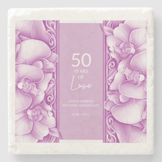 蘭華美結婚生記念日 ストーンコースター (正面)