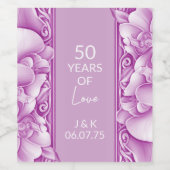 蘭華美結婚生記念日 ワインラベル (シングルラベル)