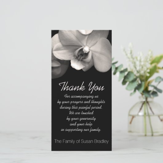 蘭2の悔やみや弔慰は写真カード感謝していしています サンキューカード (スタンド正面)