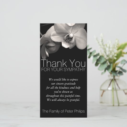 蘭2bの悔やみや弔慰は写真カード感謝していしています サンキューカード (スタンド正面)