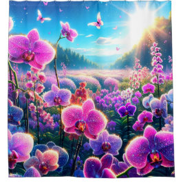 蘭 シャワーカーテン