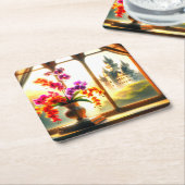 蘭 スクエアペーパーコースター (アングル)