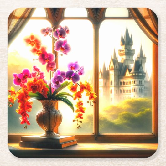 蘭 スクエアペーパーコースター (正面)