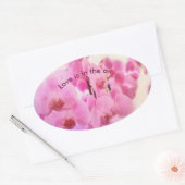 蘭。文字。 楕円形シール (封筒)