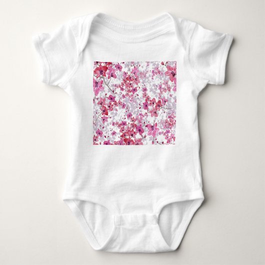 蘭：特異な赤い美しい。 ベビーボディスーツ (正面)