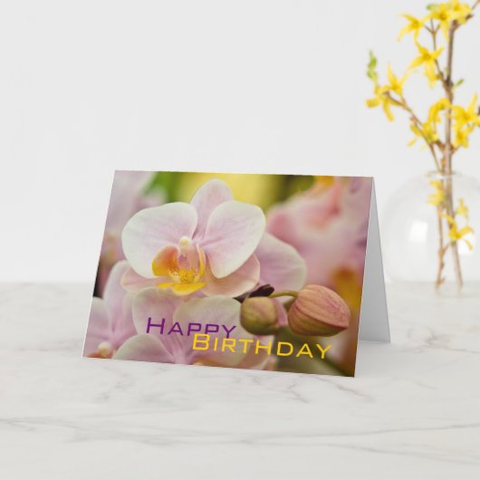 蘭・誕生日カード カード (黄色い花)