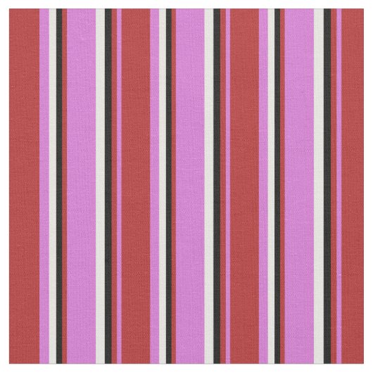 蘭、赤、黒、白の色の線 ファブリック (クローズアップ)