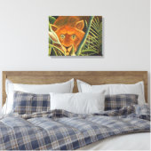 虎がアンリ・ルソーによって草から覗き込む キャンバスプリント (インサイチュ (寝室))