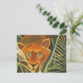 虎がアンリ・ルソーによって草から覗き込む ポストカード (スタンド正面)