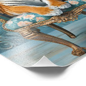 虎がヴィンテージの椅子に座る フォトプリント            (角)