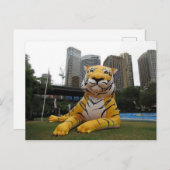 虎が旧正月のはがきに膨らむ ポストカード (正面/裏面)