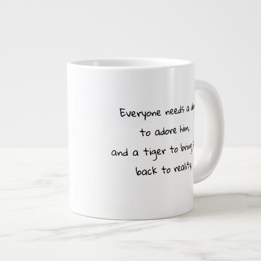 「虎が現実に戻る」タイガーのシンボルC ジャンボコーヒーマグカップ (正面右)