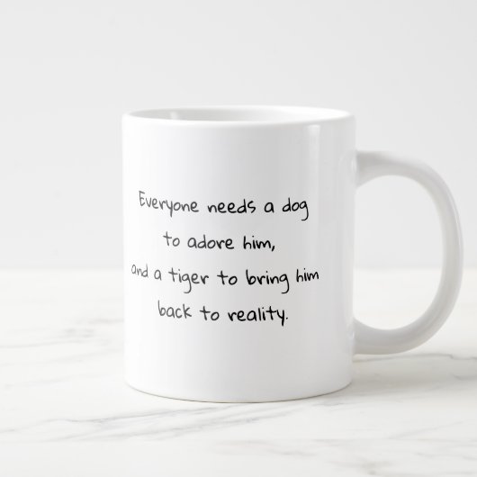 「虎が現実に戻る」タイガーのシンボルC ジャンボコーヒーマグカップ (右)