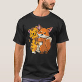 虎とキツネかわいい動物群 Tシャツ (正面)